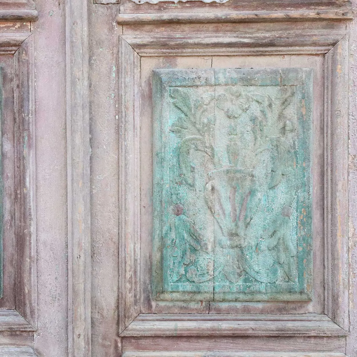 French Colonial Painted Pine Double Door