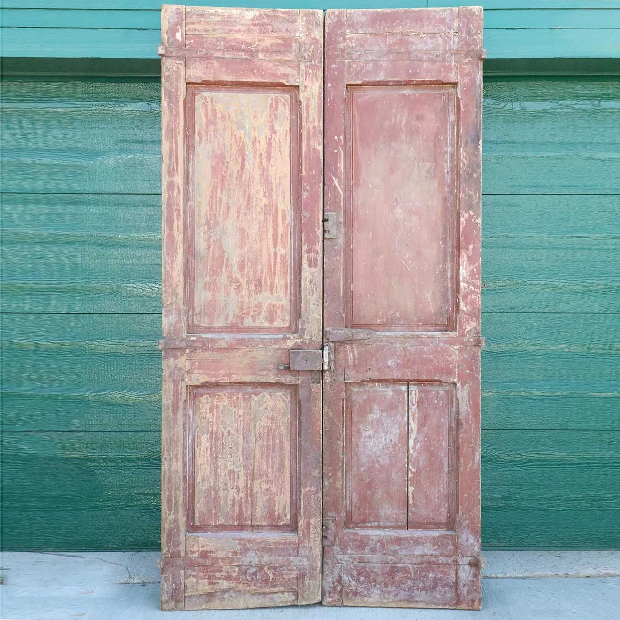 French Colonial Painted Pine Double Door