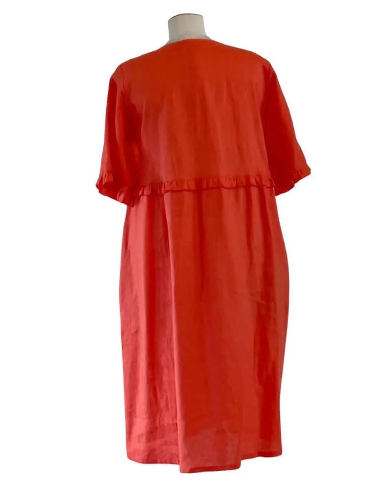 FRILLING & ABLE DRESS - Neon Orange
