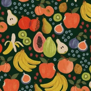 Fruit Stand in Hunter Canvas  --- Orchard by Rifle Paper Co. for Cotton   Steel Fabrics