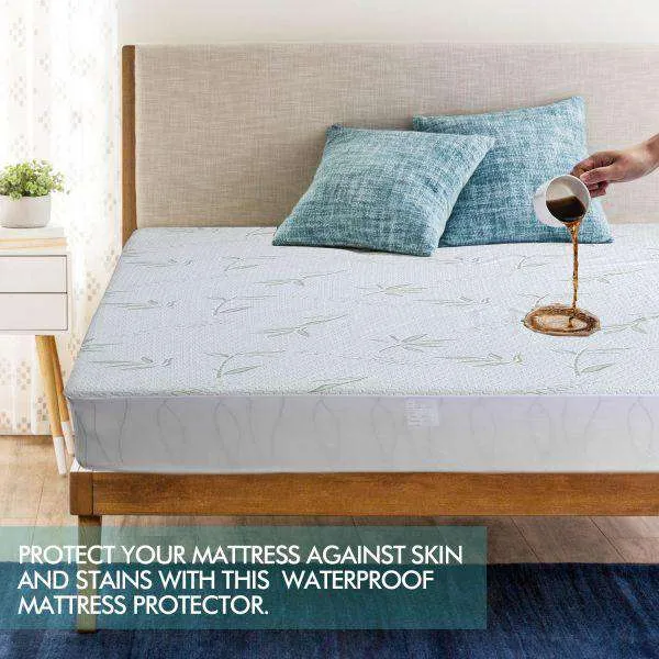 FULLY FITTED WATERPROOF BREATHABLE BAMBOO MATTRESS PROTECTOR - Single