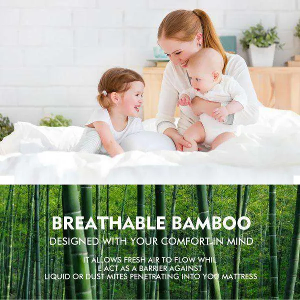 FULLY FITTED WATERPROOF BREATHABLE BAMBOO MATTRESS PROTECTOR - Single