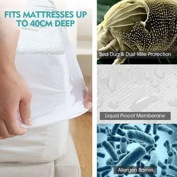 FULLY FITTED WATERPROOF BREATHABLE BAMBOO MATTRESS PROTECTOR - Single