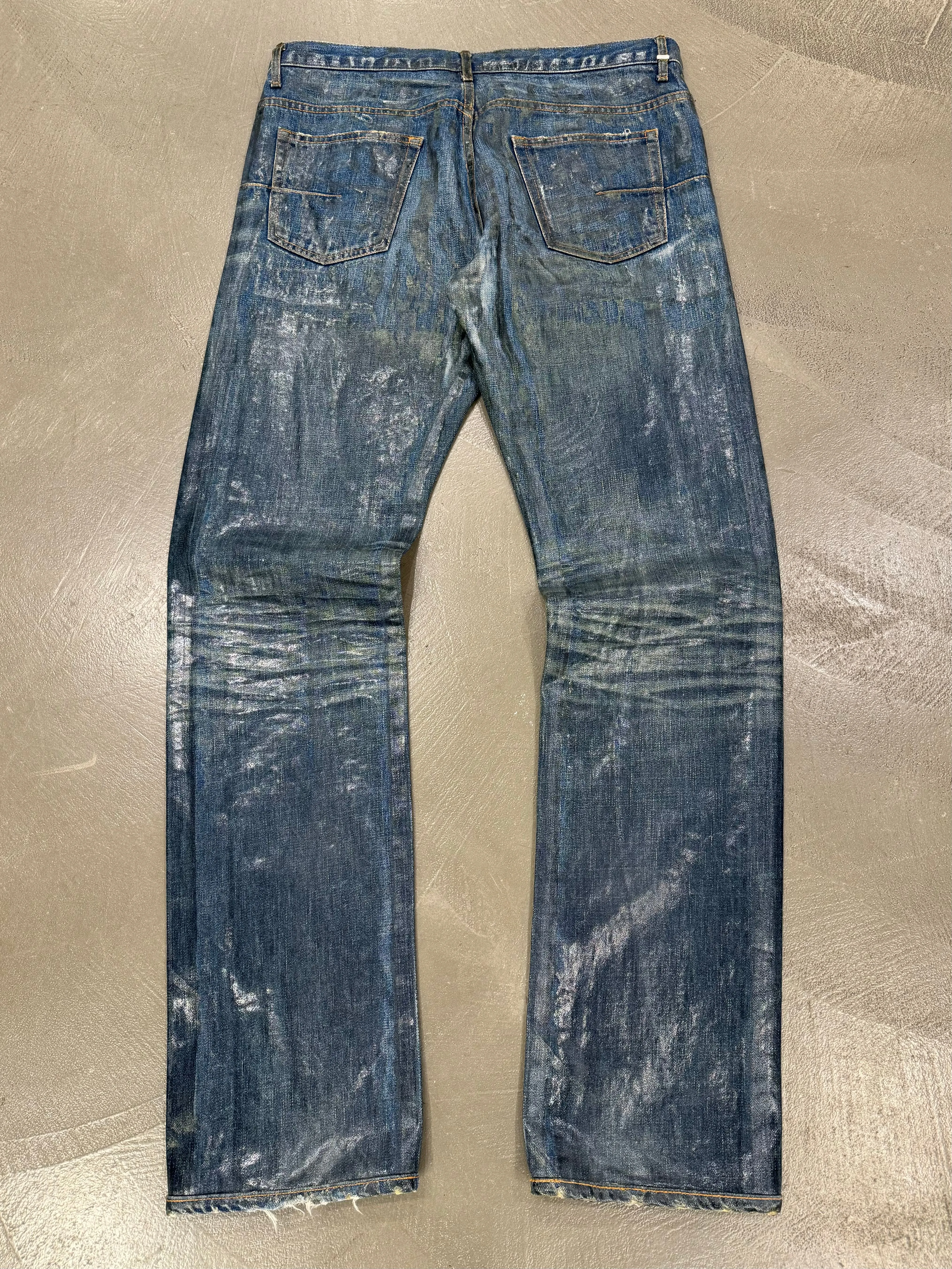 F/W 2003 Dior by Hedi Slimane green waxed denim