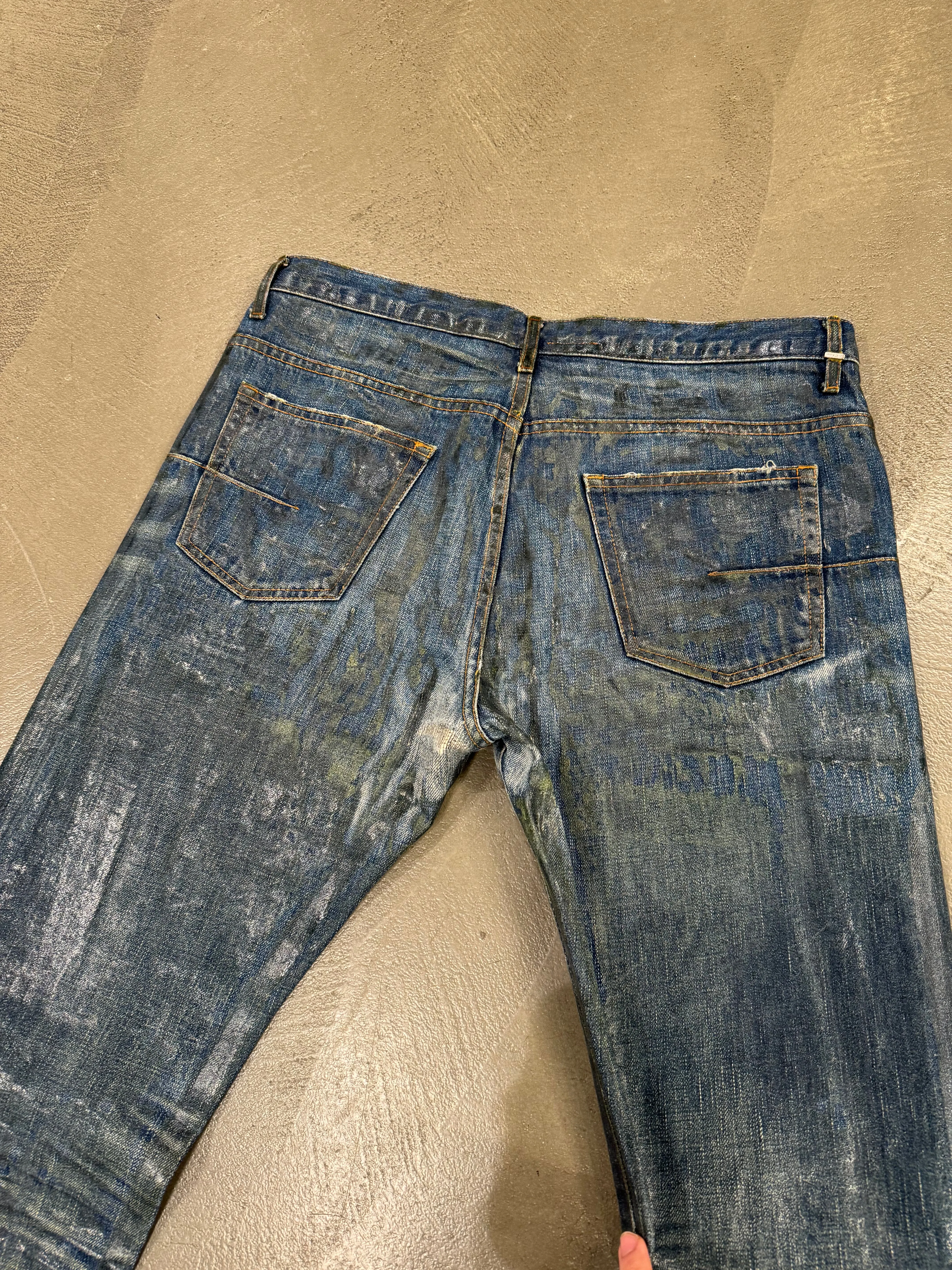 F/W 2003 Dior by Hedi Slimane green waxed denim