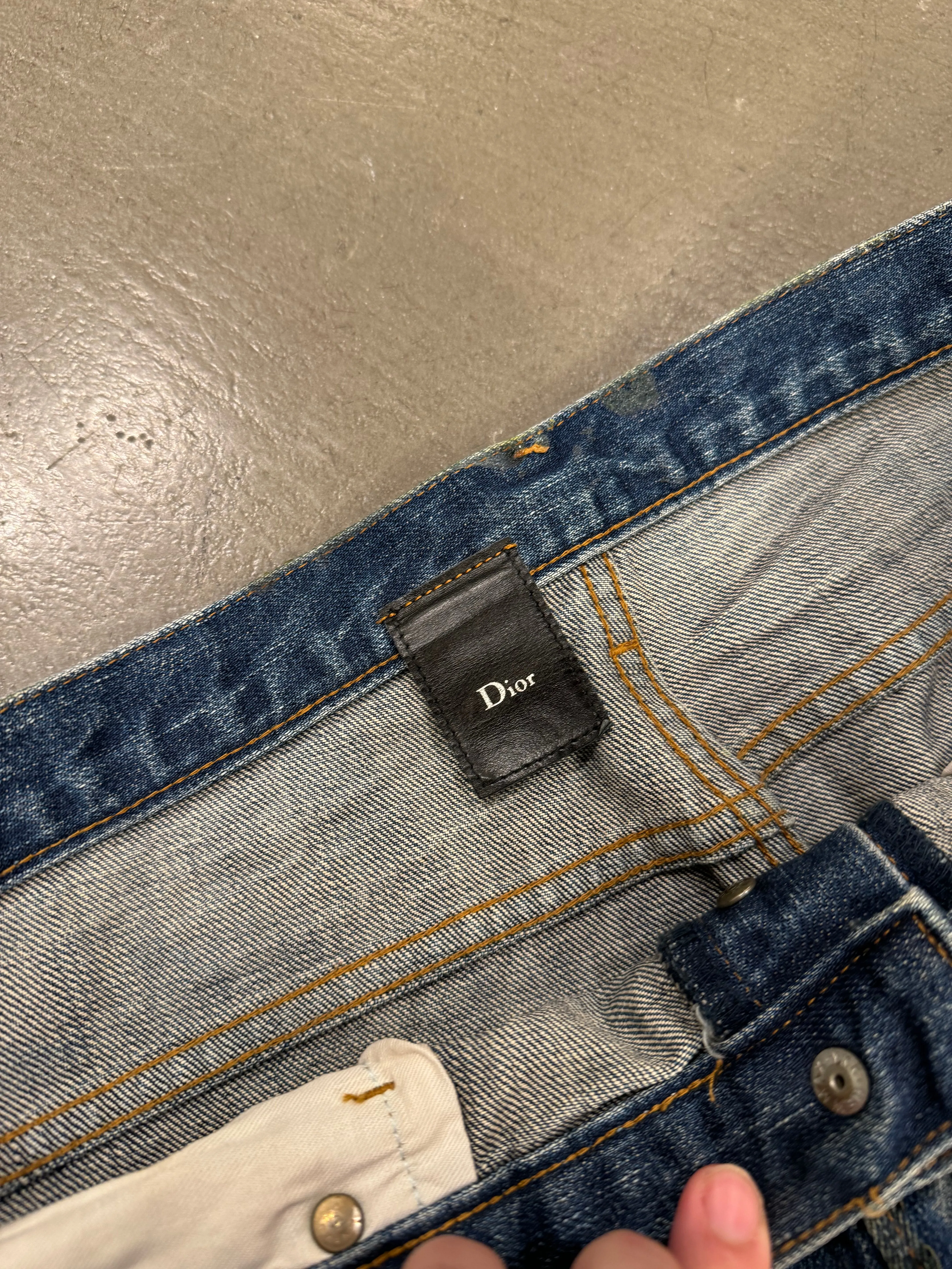 F/W 2003 Dior by Hedi Slimane green waxed denim