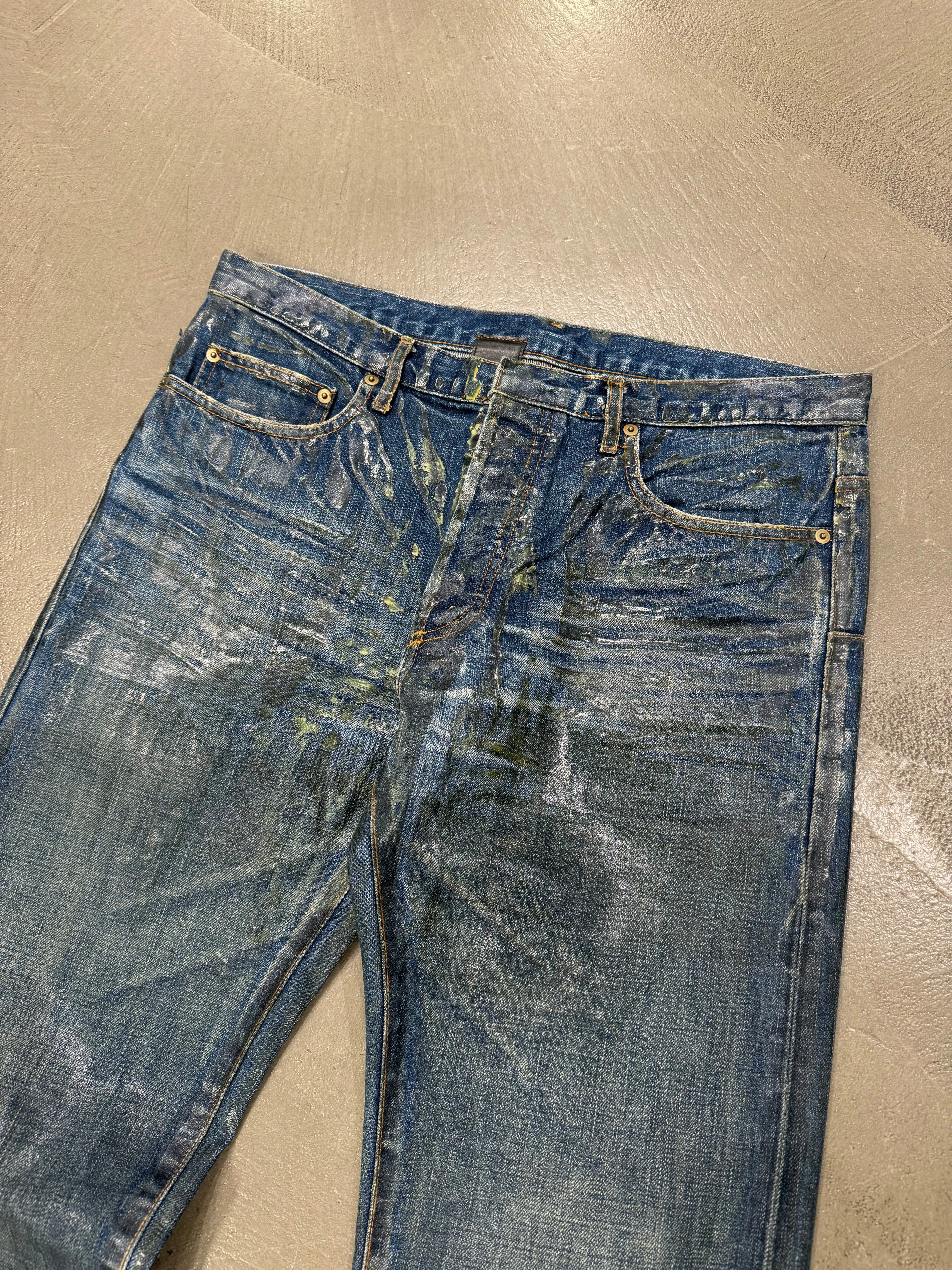 F/W 2003 Dior by Hedi Slimane green waxed denim