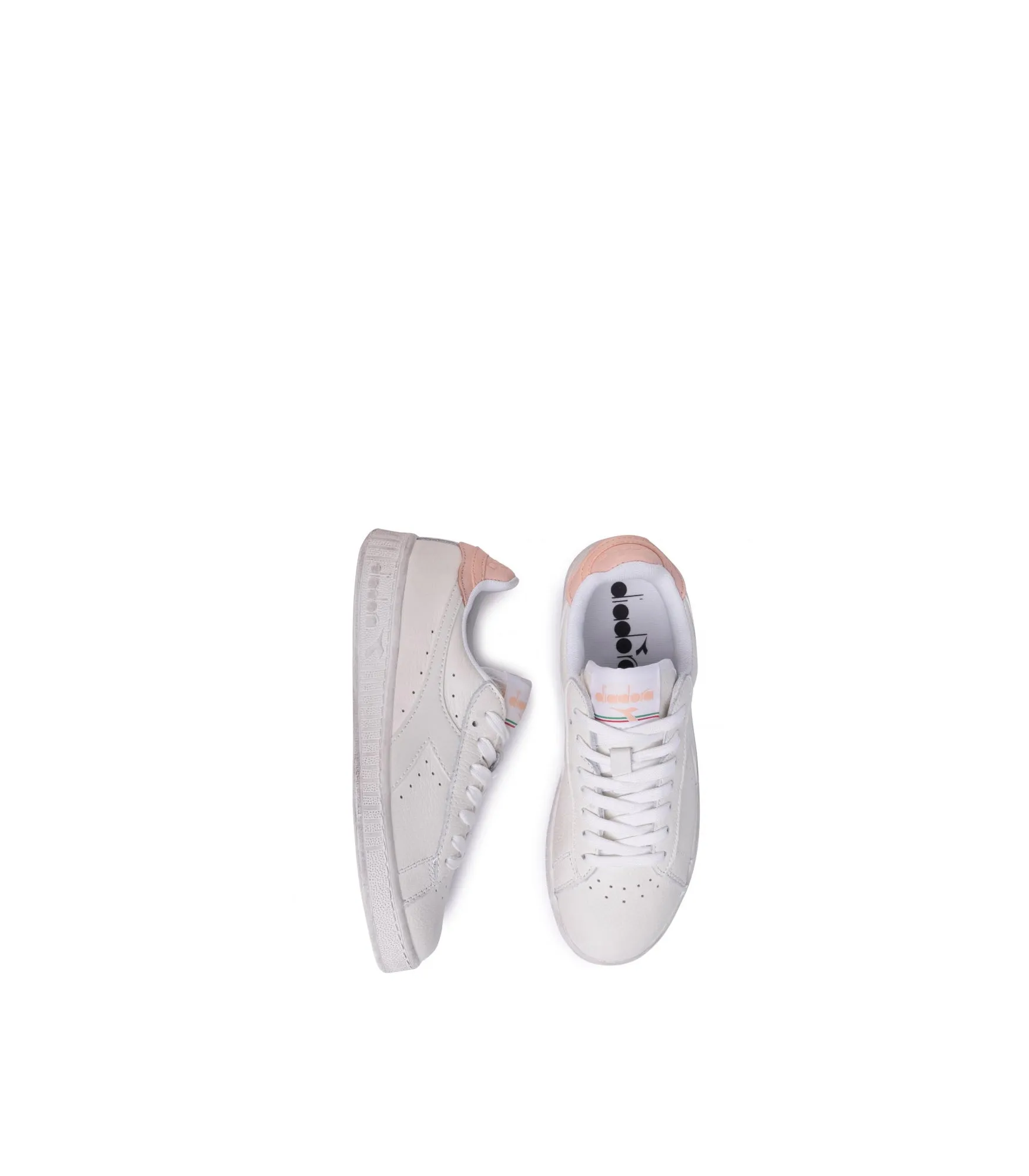 Game L Low Waxed - White/Pale Peach
