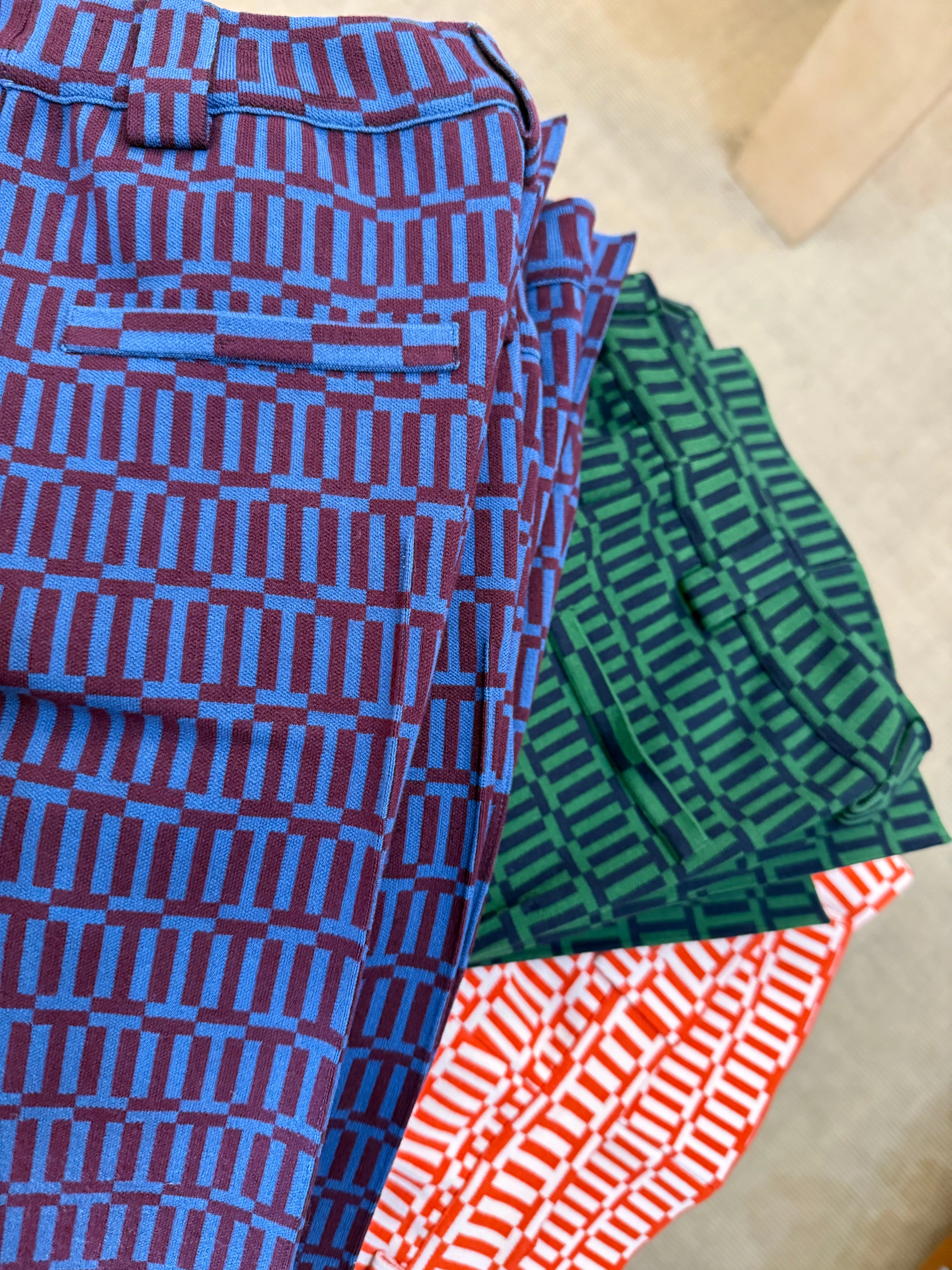 Geo Jacquard Charlie Pant - Orange Combo (By Phone Order Only)