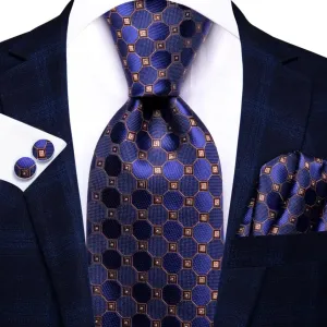 Geometric Blue – 3-Piece Tie Set