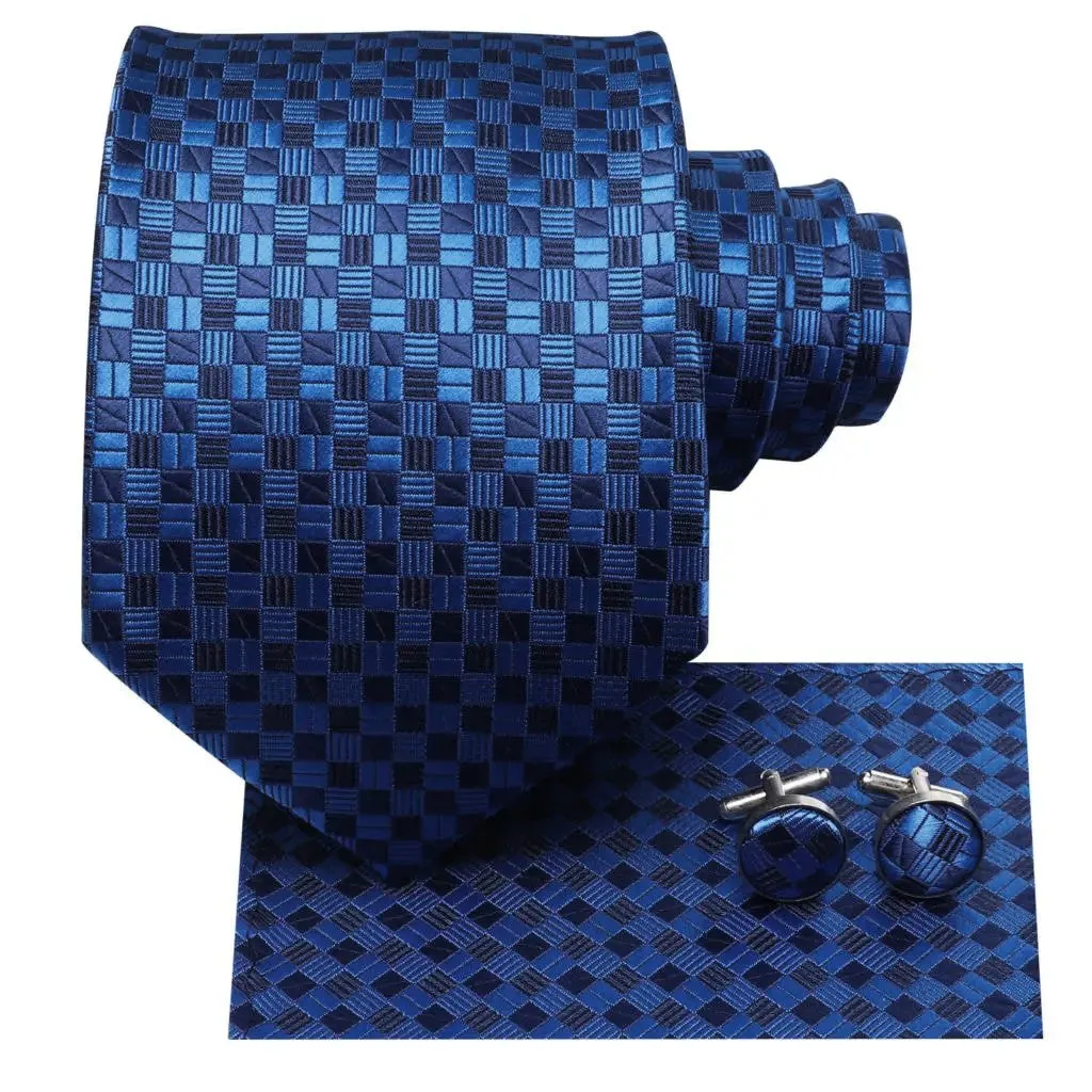 Geometric Blue – 3-Piece Tie Set