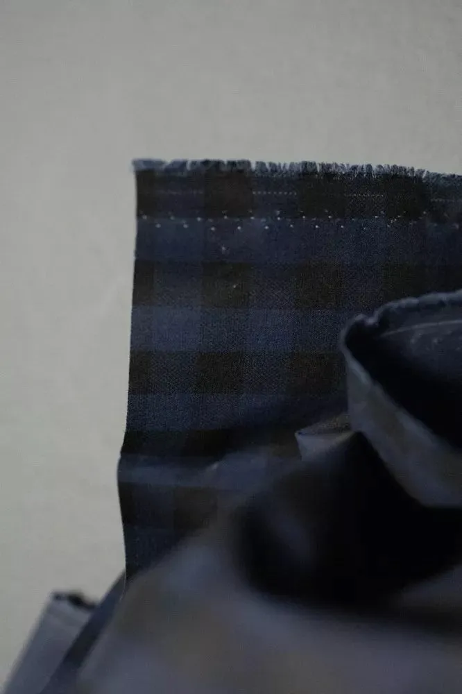 Gingham Organic Cotton Oilskin, Deep Ocean