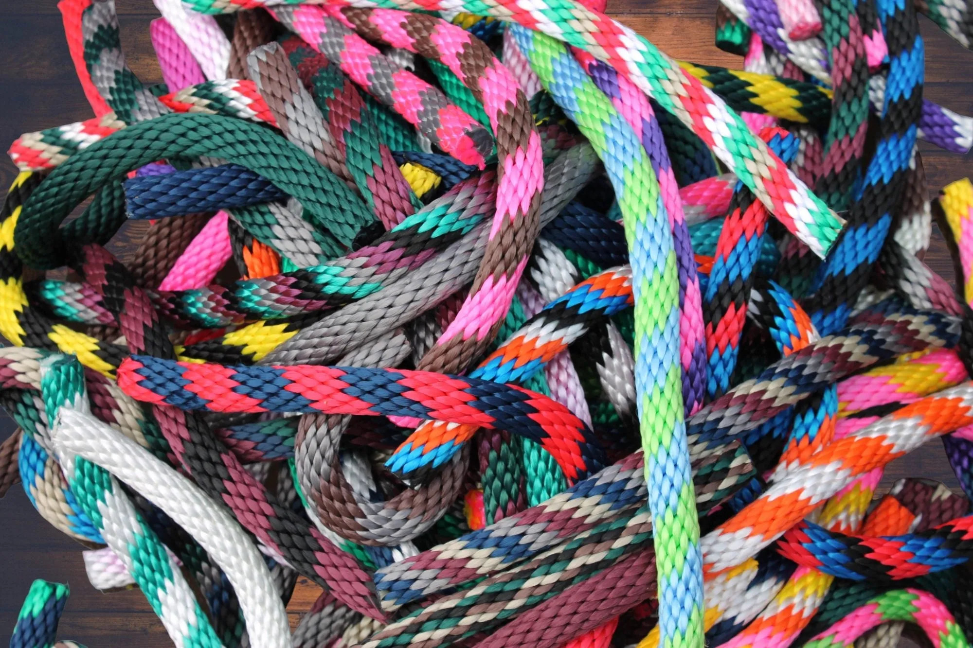 Green and Red Solid Braided Multifilament Polypropylene Rope