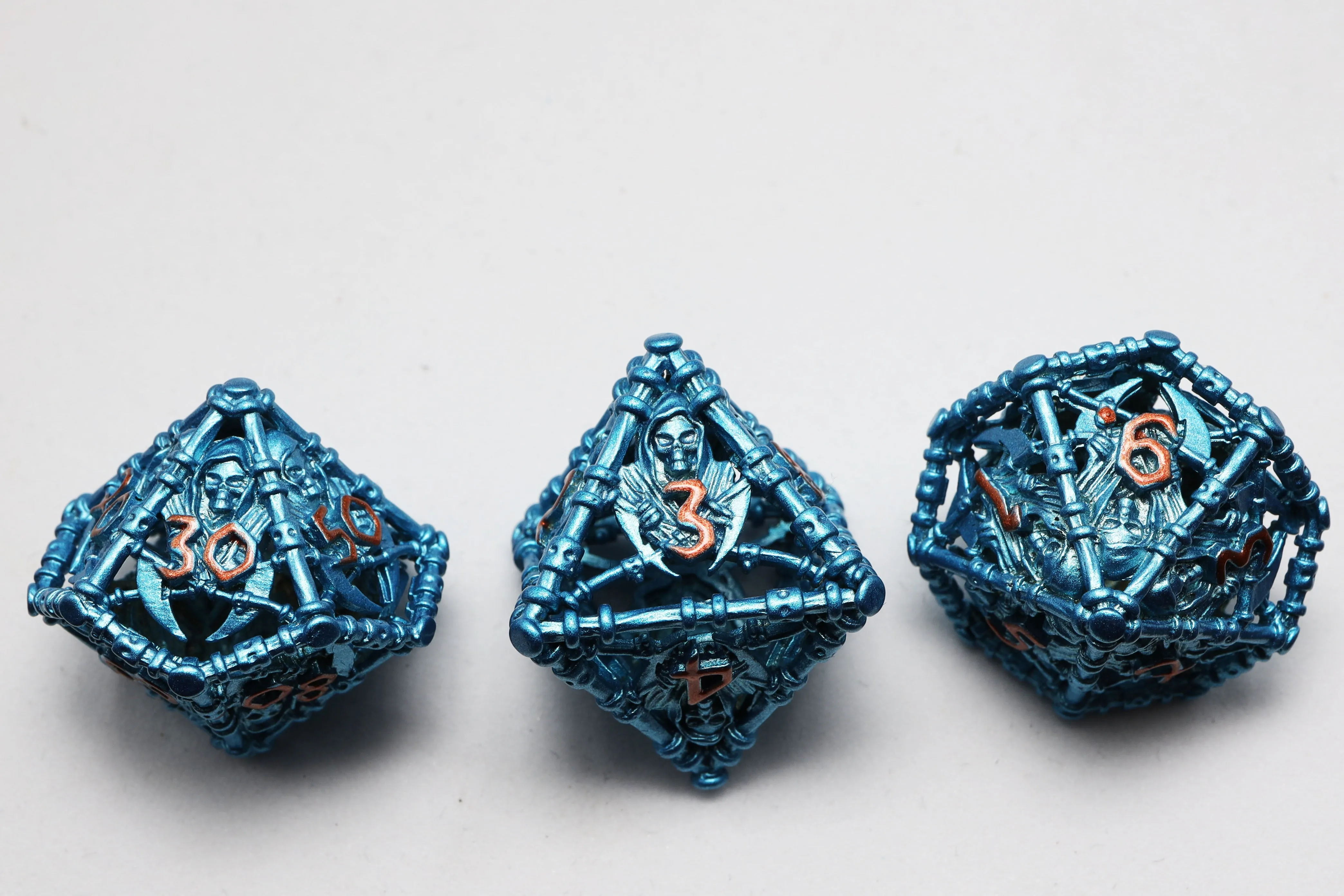Grim Scythe: Blue - Metal RPG Dice Set