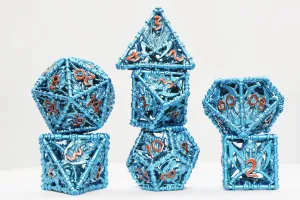 Grim Scythe: Blue - Metal RPG Dice Set