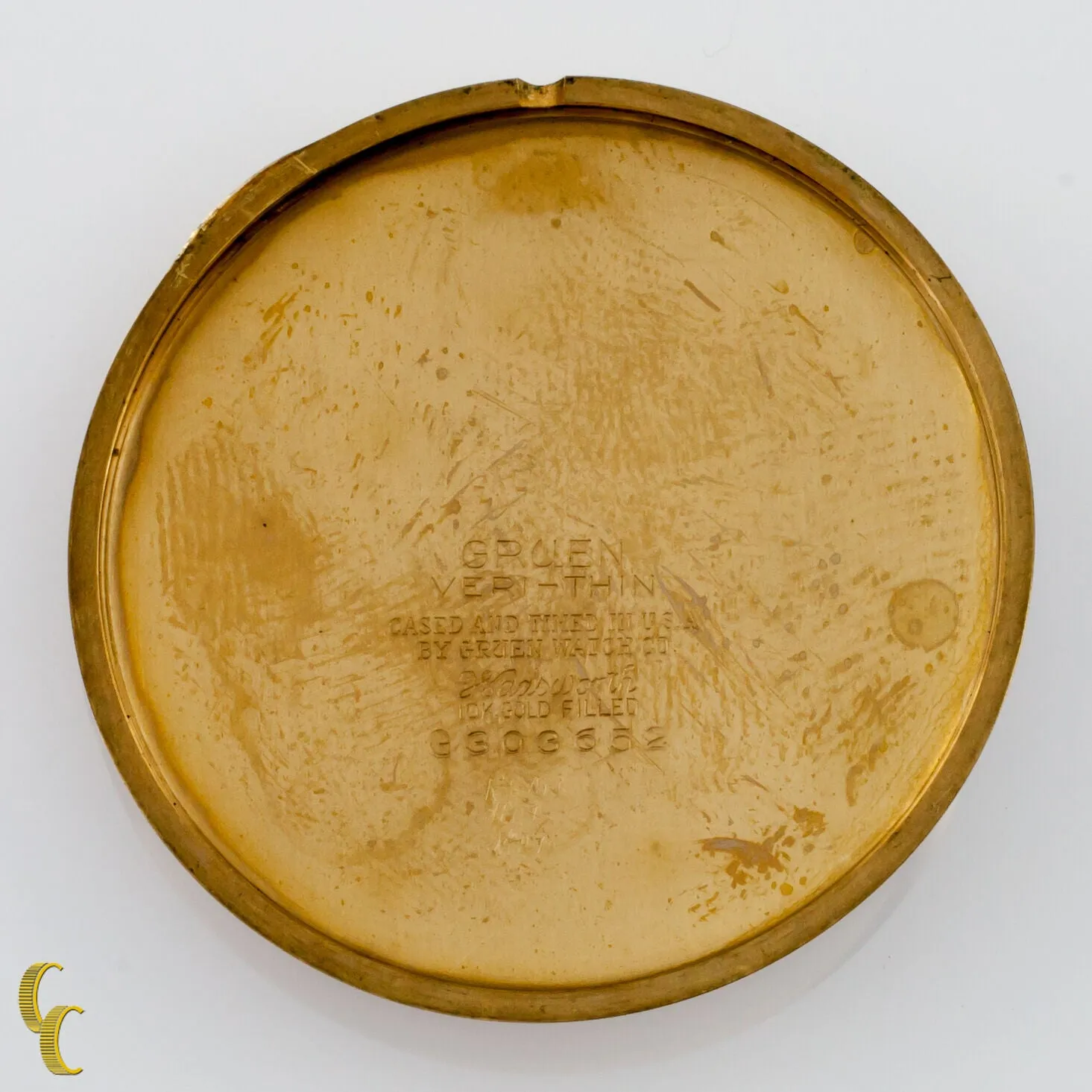 Gruen Open Face Veri-Thin 10k Gold Filled Pocket Watch 17 Jewels Size 8S