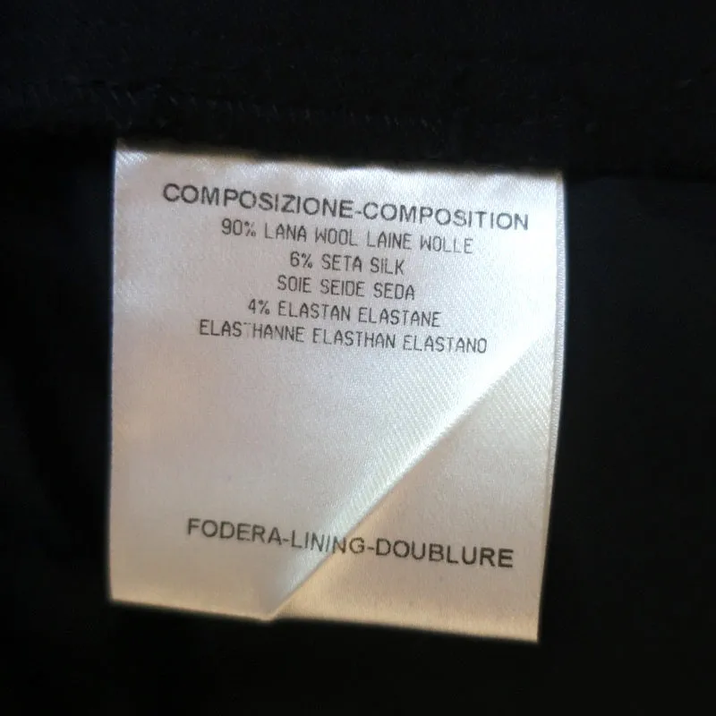 Gucci 2006 Crystal Clasp-Embellished Pants Black Stretch Wool Size 42
