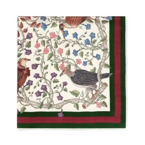 Gucci Floral Condo Crespo Pocket Square in White