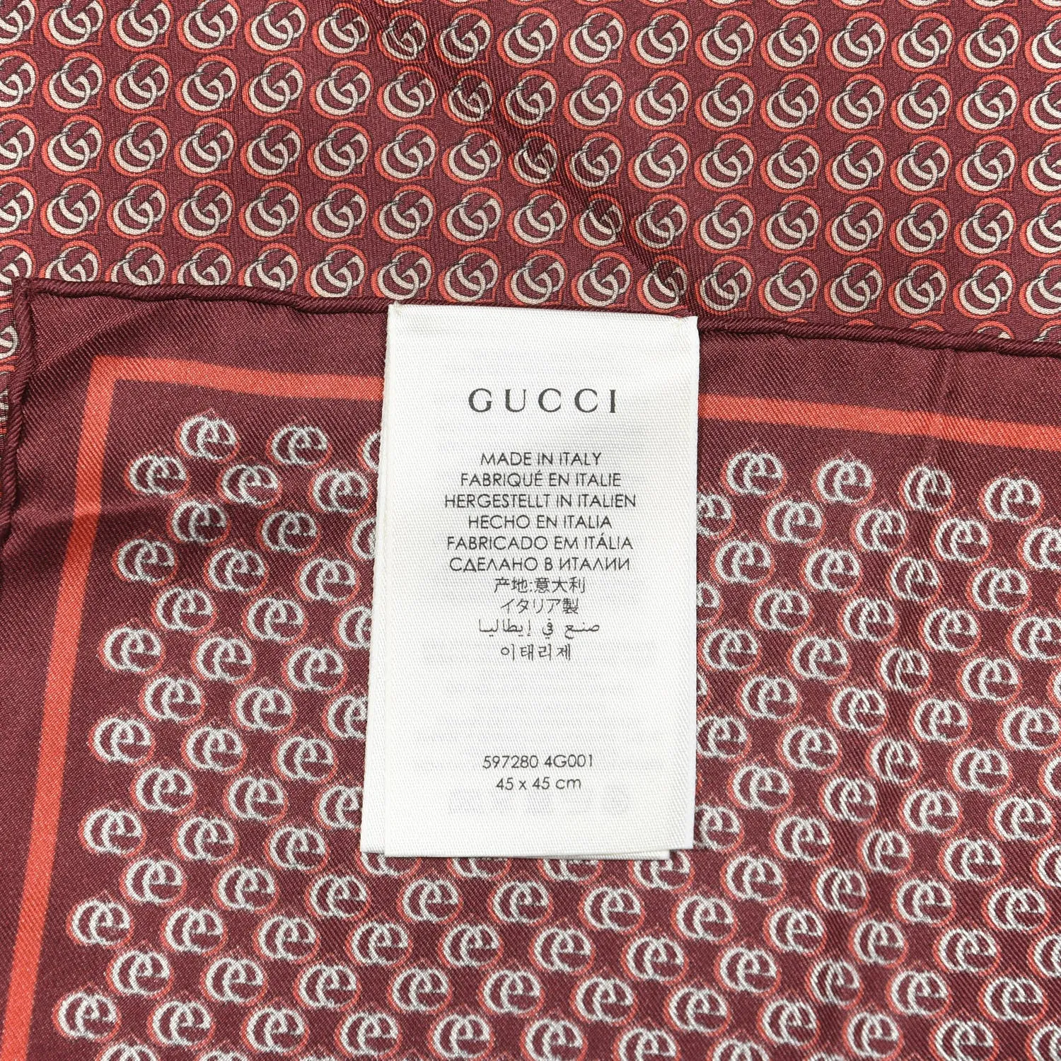 Gucci GG Monogram Hearts Pocket Square in Red