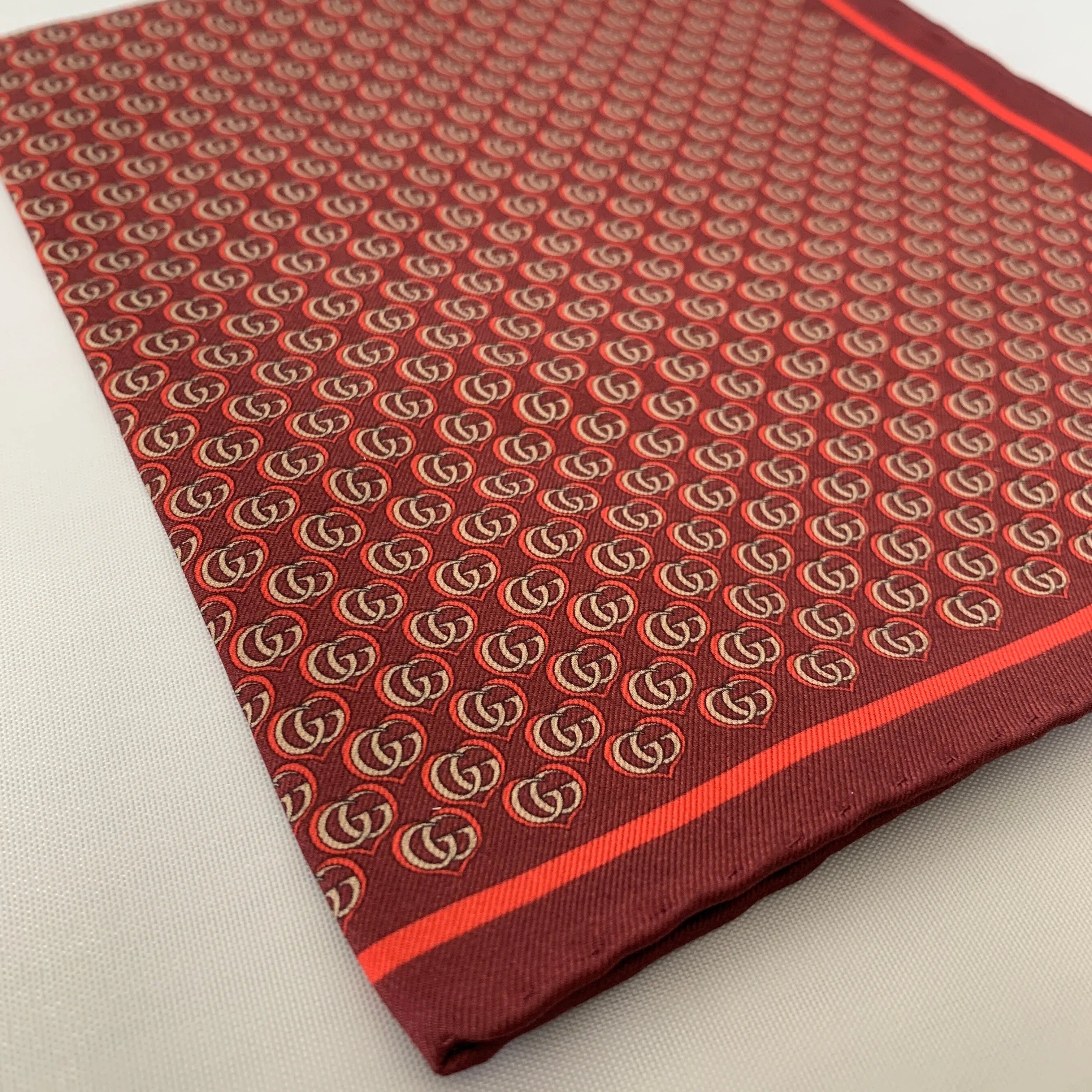 Gucci GG Monogram Hearts Pocket Square in Red