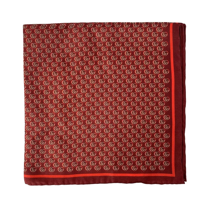 Gucci GG Monogram Hearts Pocket Square in Red