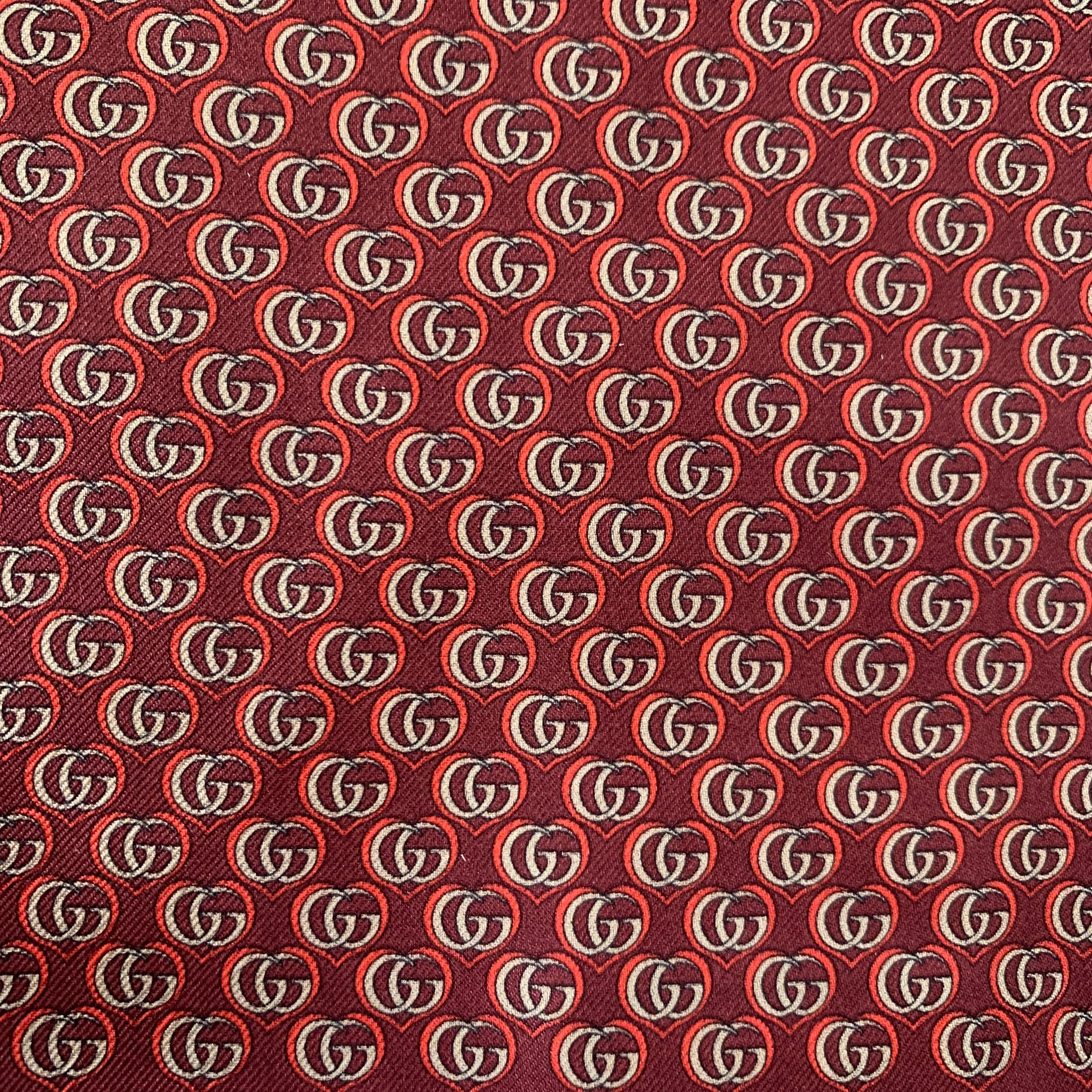 Gucci GG Monogram Hearts Pocket Square in Red