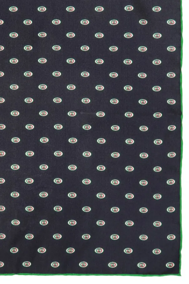 Gucci Interlocking GG Print Pocket Square in Midnight Blue