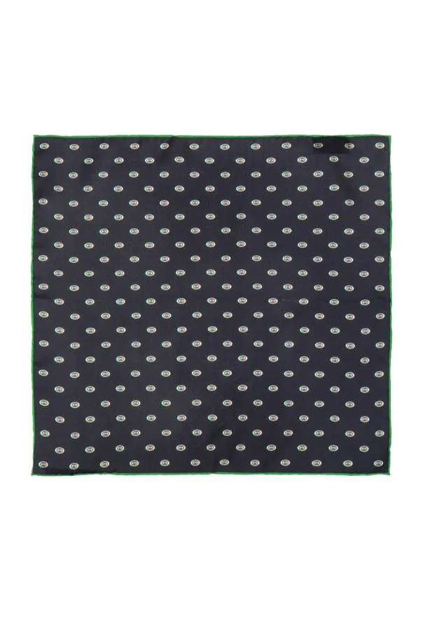 Gucci Interlocking GG Print Pocket Square in Midnight Blue