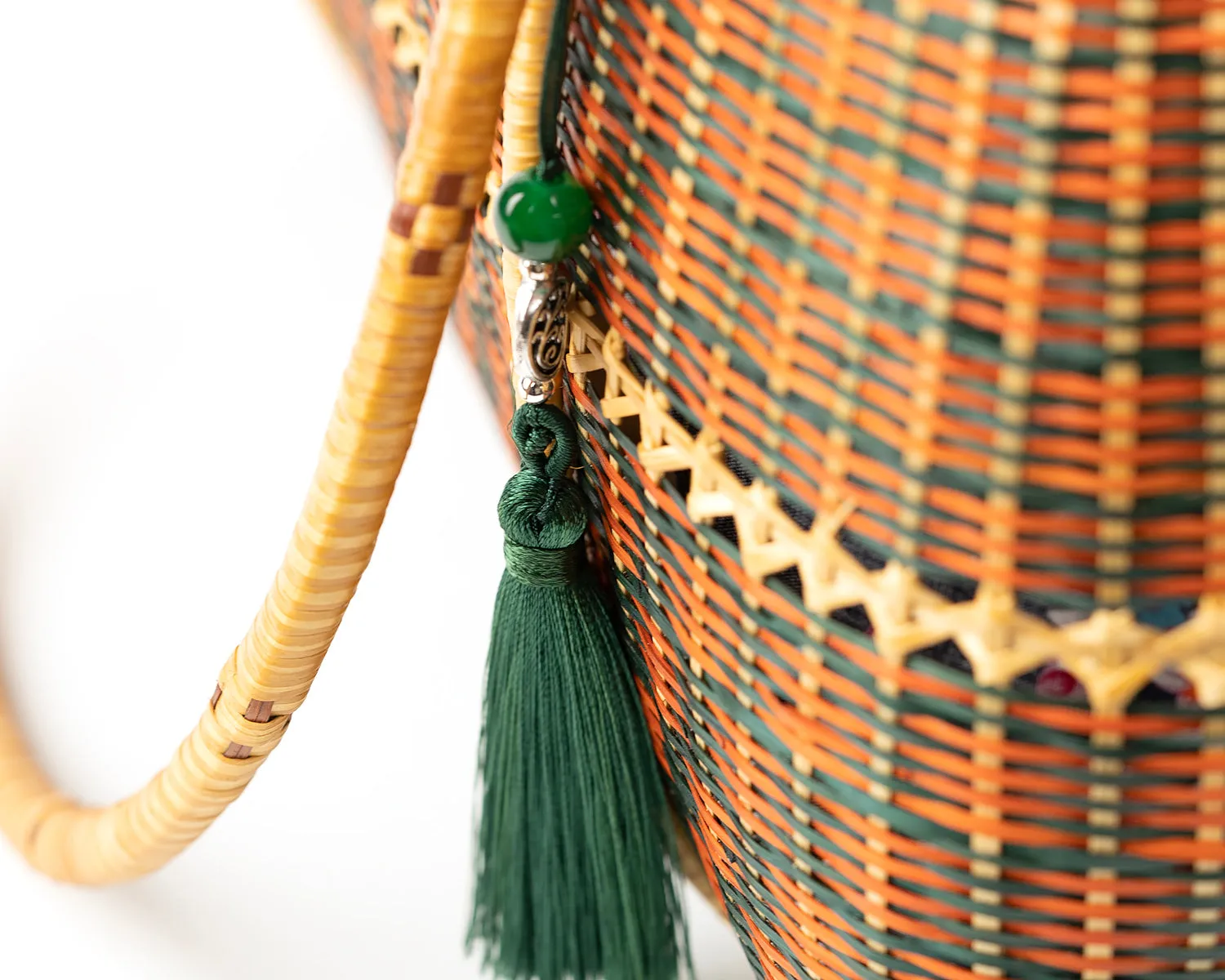 Hand-woven Bamboo Bag | Infinity Weave (Green)