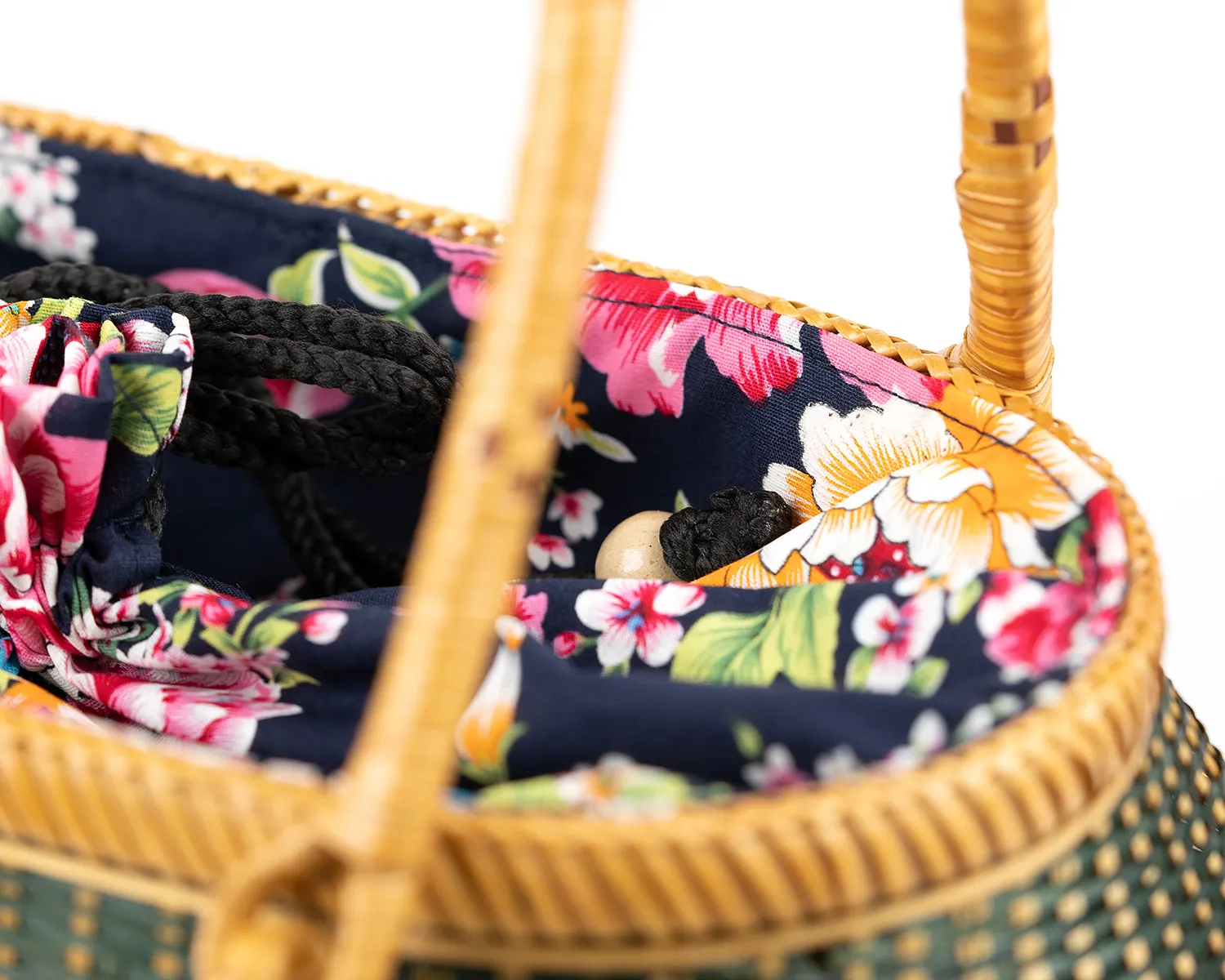 Hand-woven Bamboo Bag | Infinity Weave (Green)