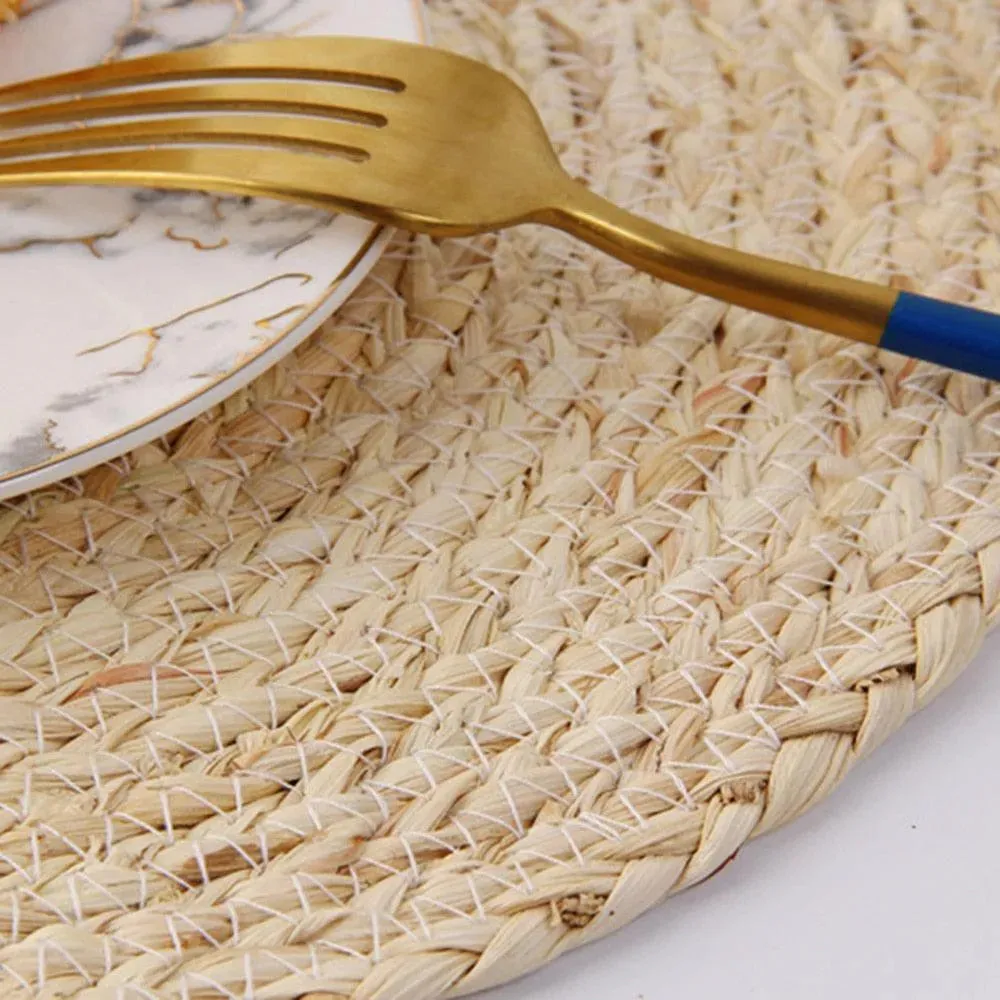 Hand Woven Bamboo Fiber Round Placemat
