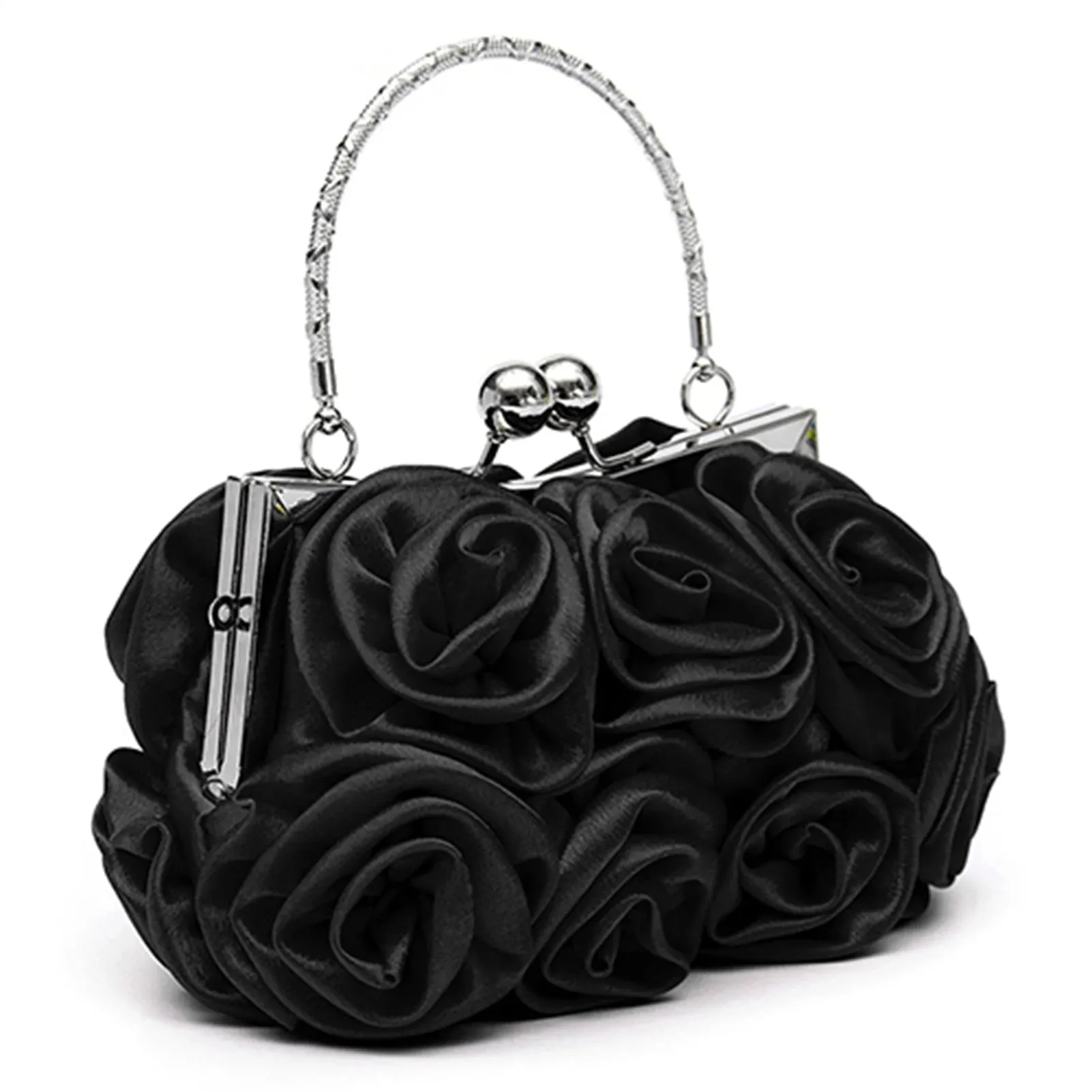 Handbag Women's Tote Bag Rose Flower Pattern Clutch Bags Evening Party Bridal Handbag bags for women bolsa feminina bolso mujer
