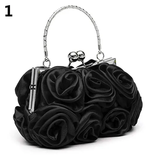 Handbag Women's Tote Bag Rose Flower Pattern Clutch Bags Evening Party Bridal Handbag bags for women bolsa feminina bolso mujer