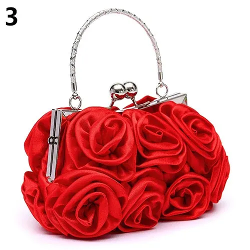 Handbag Women's Tote Bag Rose Flower Pattern Clutch Bags Evening Party Bridal Handbag bags for women bolsa feminina bolso mujer