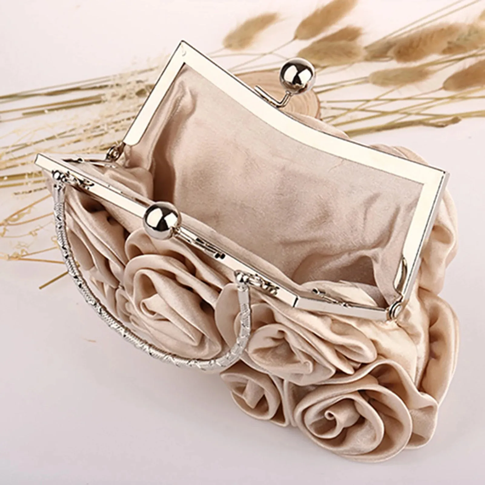 Handbag Women's Tote Bag Rose Flower Pattern Clutch Bags Evening Party Bridal Handbag bags for women bolsa feminina bolso mujer