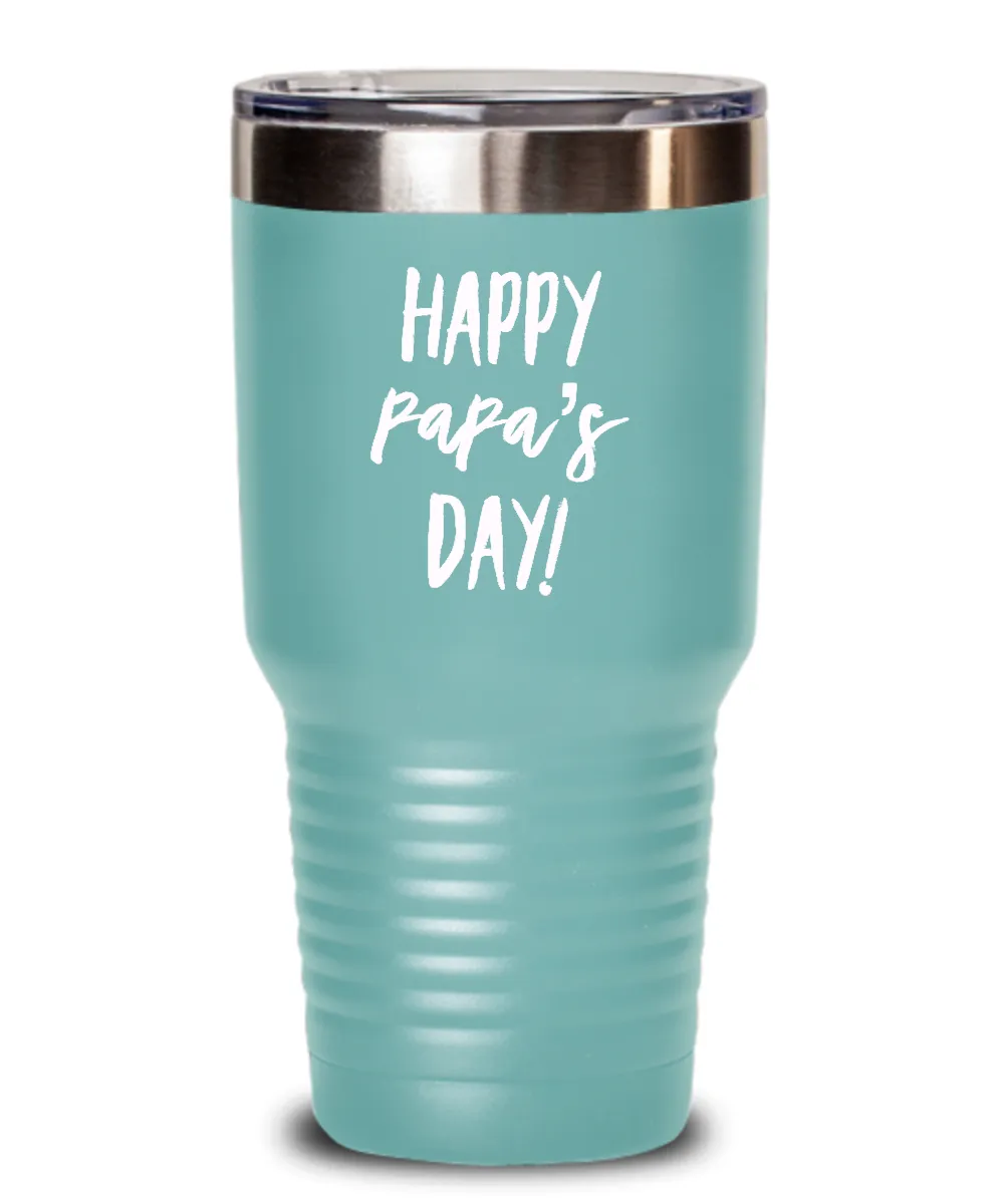 Happy Papa's Day Metal Insulated Drink Tumbler Travel Cup Funny Gift