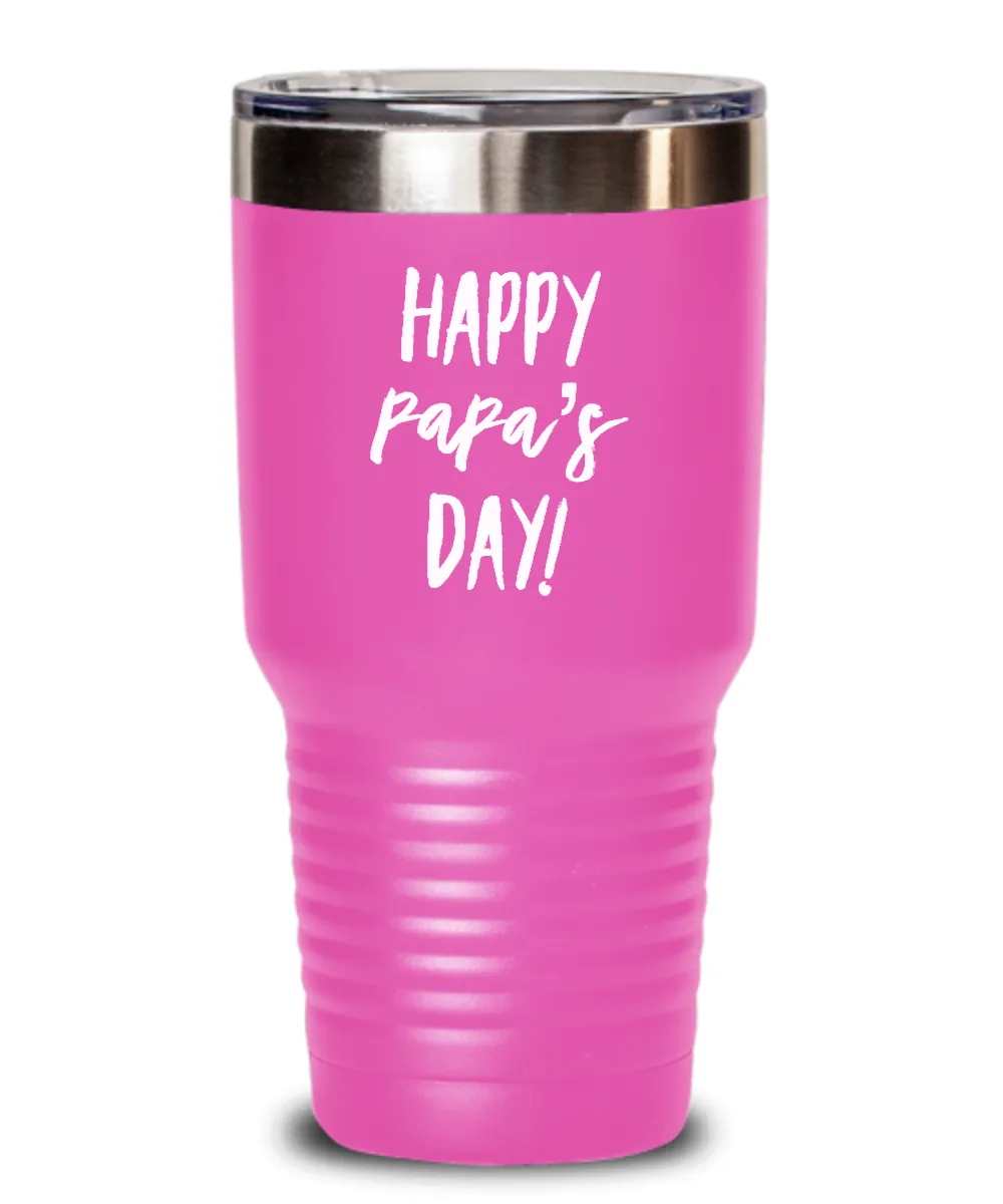 Happy Papa's Day Metal Insulated Drink Tumbler Travel Cup Funny Gift