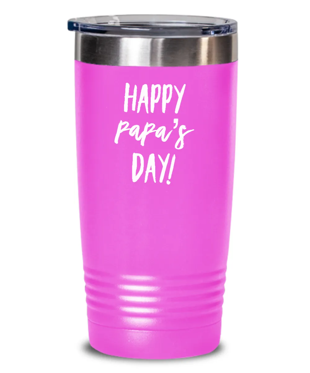 Happy Papa's Day Metal Insulated Drink Tumbler Travel Cup Funny Gift