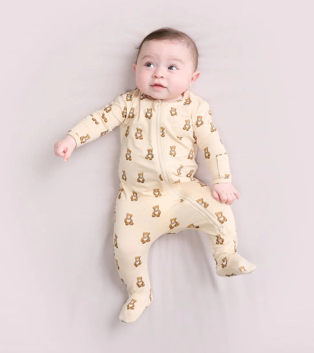 Hatley Classic Zip Footie - Teddy Bears