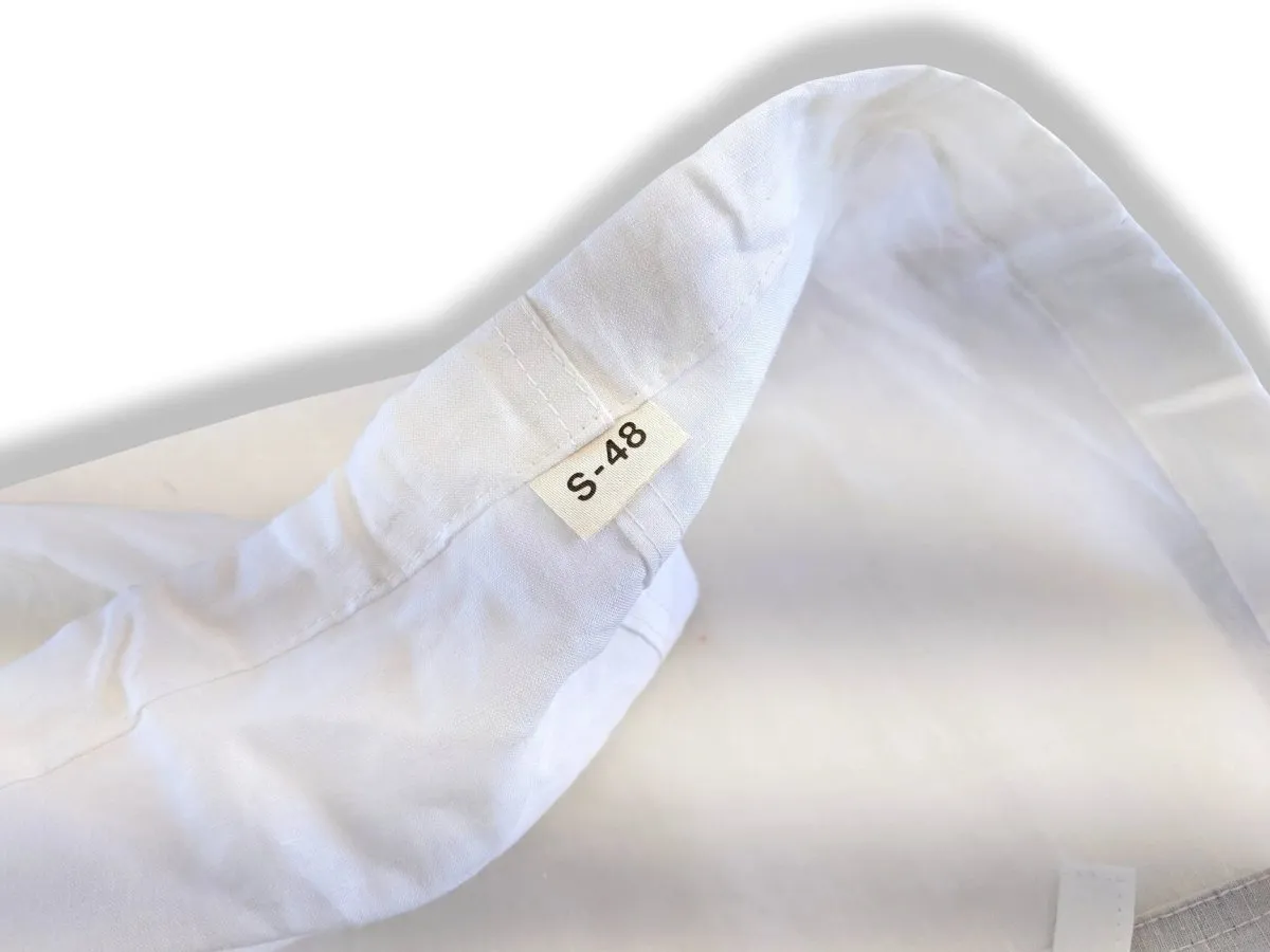 Hermes Men's Blanc/Marine Linen and Cotton Pajamas with Belt Sz48, BNWT!