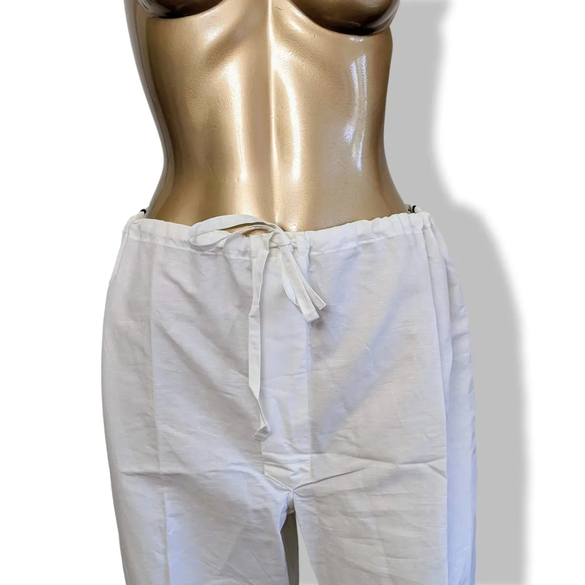 Hermes Men's Blanc/Marine Linen and Cotton Pajamas with Belt Sz48, BNWT!