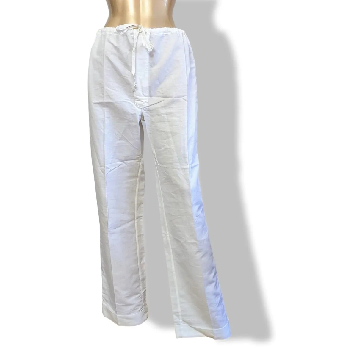 Hermes Men's Blanc/Marine Linen and Cotton Pajamas with Belt Sz48, BNWT!