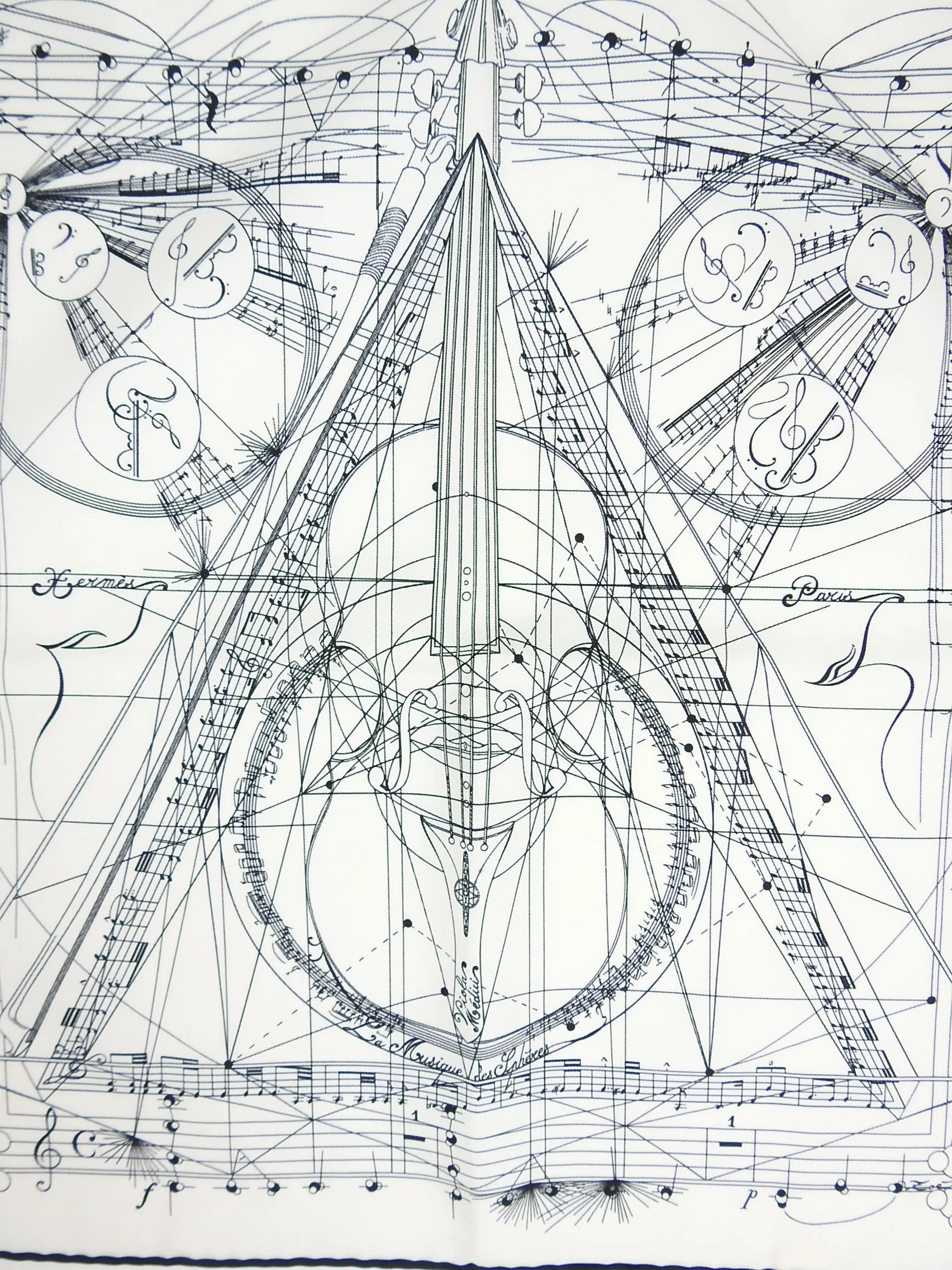 Hermes Silk Score Pocket Square