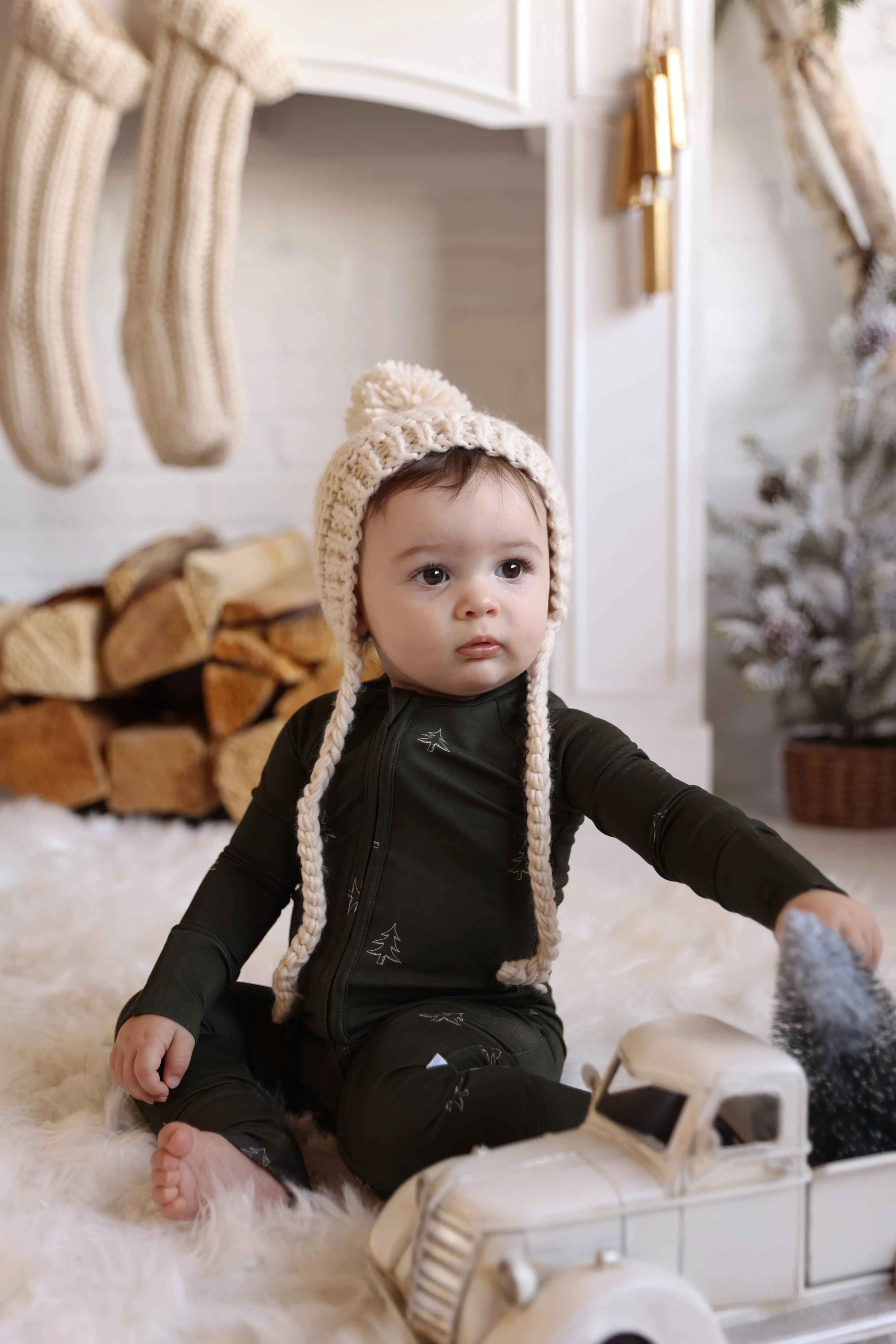 Holiday Tree Zip Romper - Bamboo Pajama