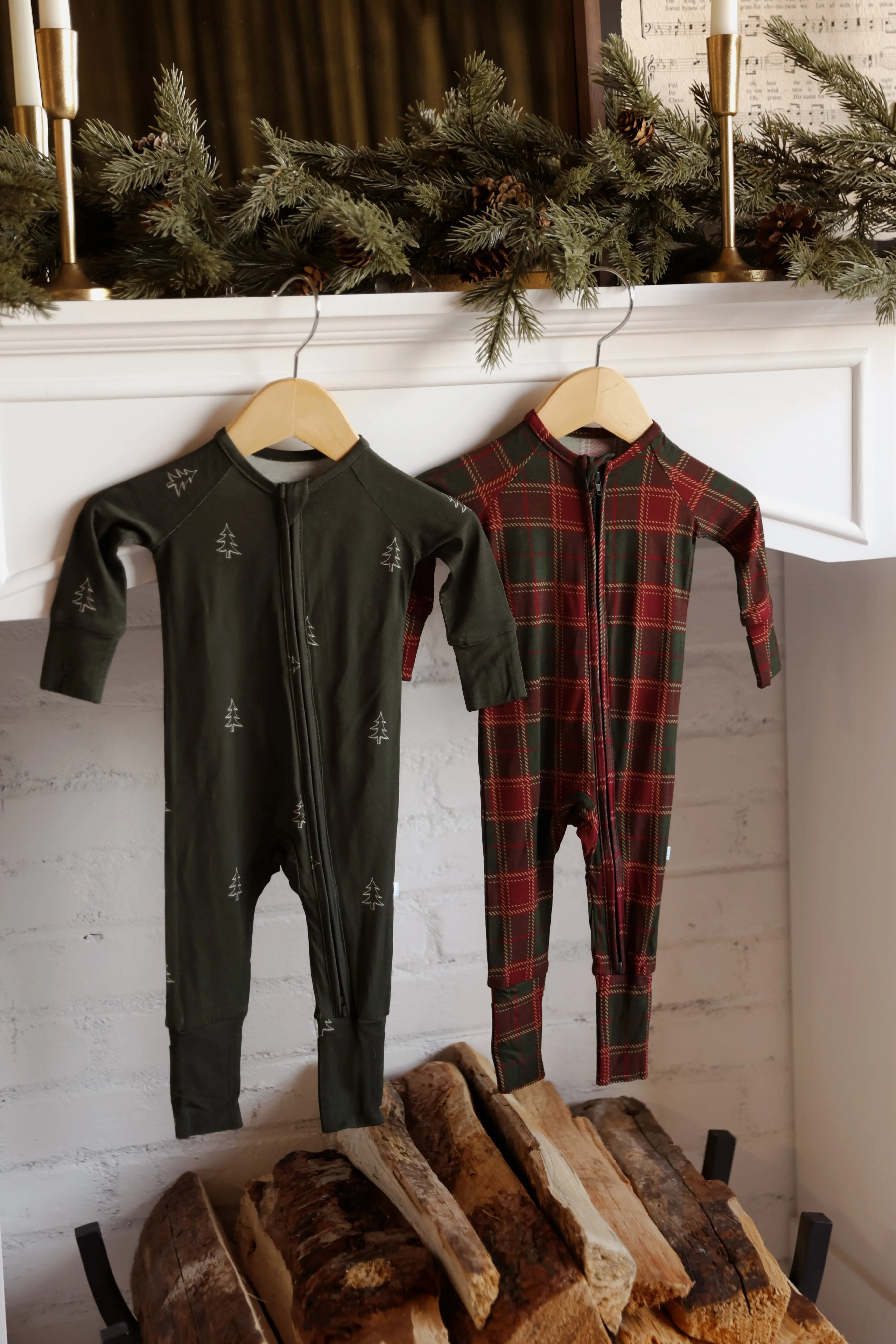 Holiday Tree Zip Romper - Bamboo Pajama