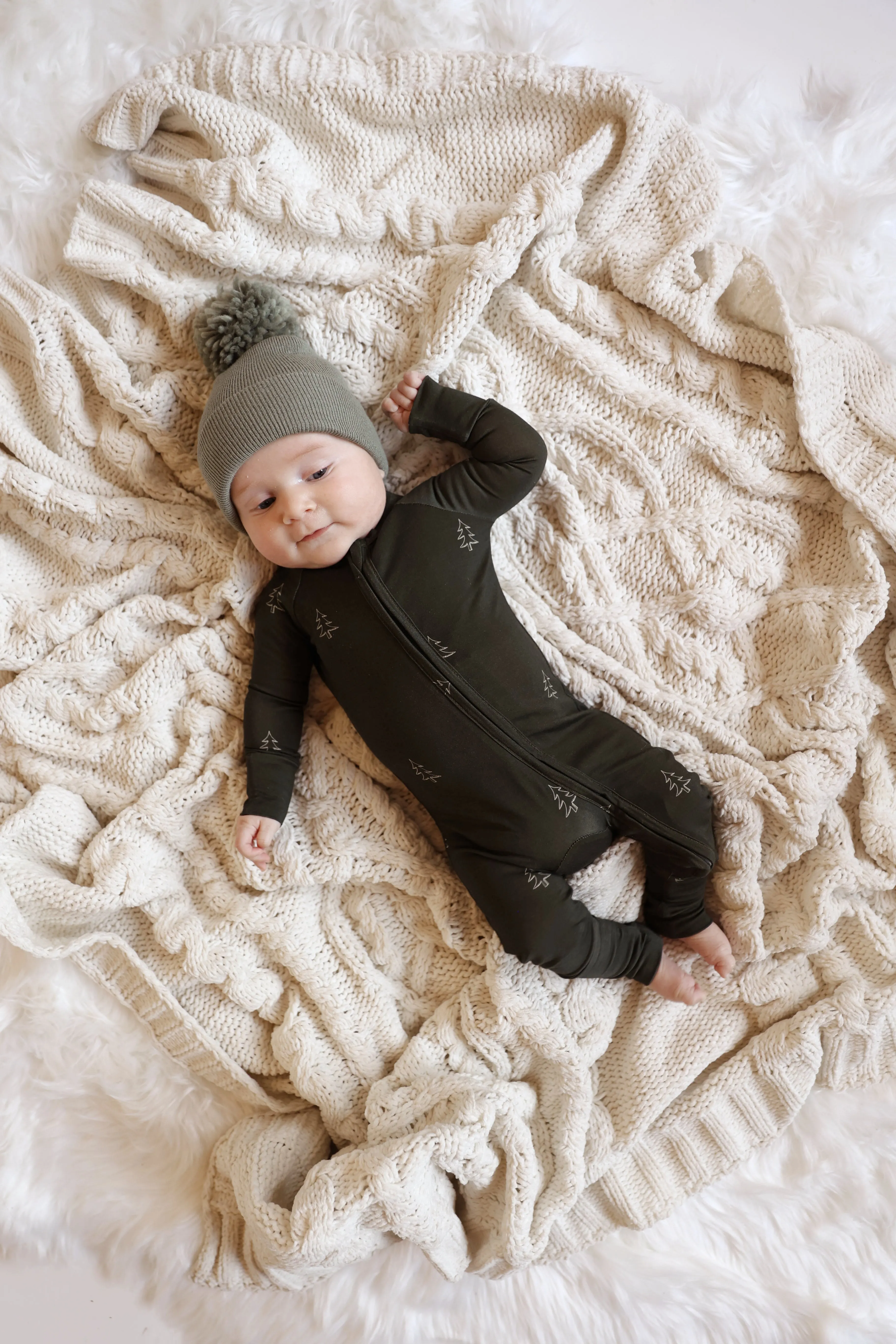 Holiday Tree Zip Romper - Bamboo Pajama
