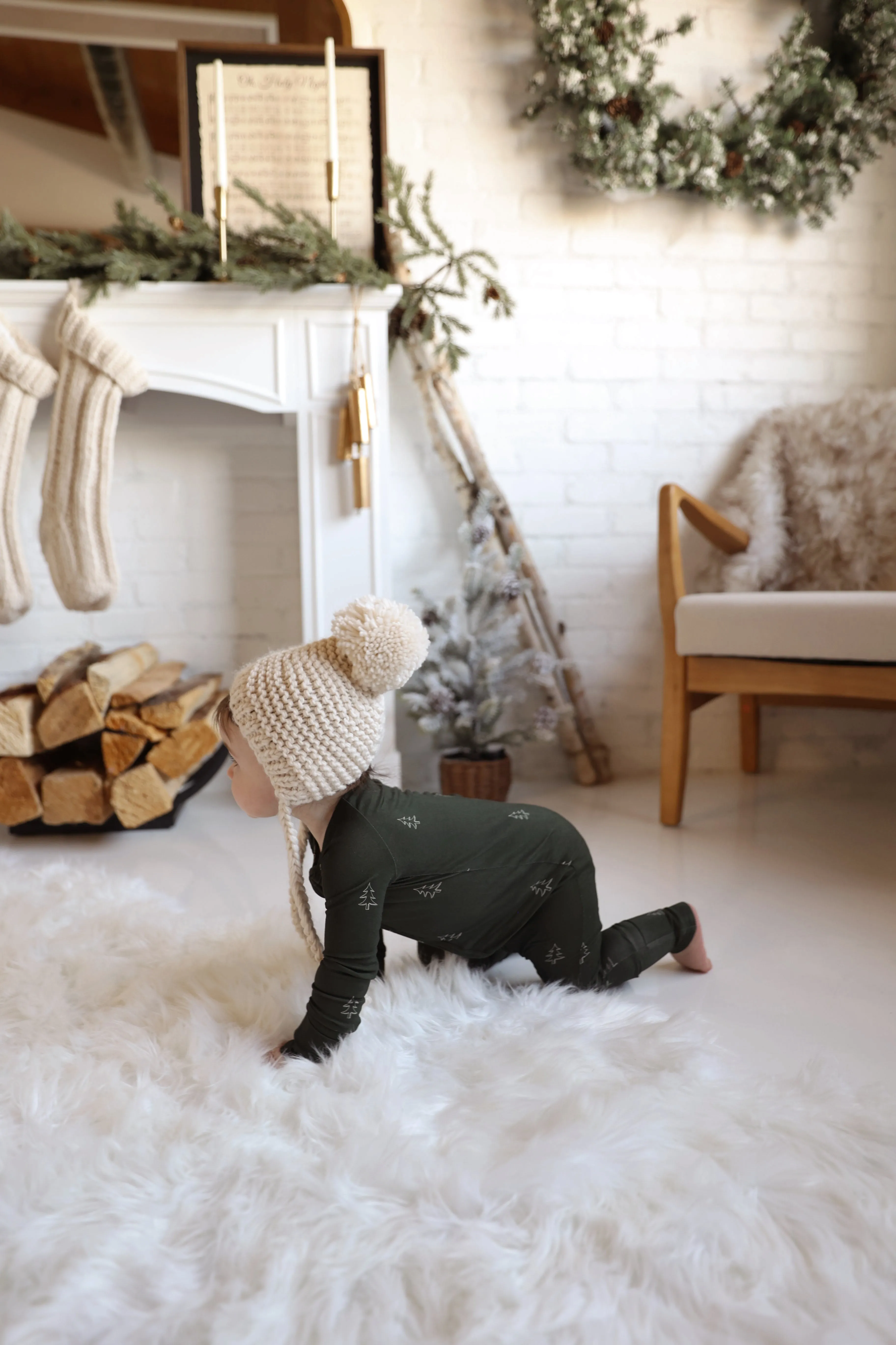 Holiday Tree Zip Romper - Bamboo Pajama