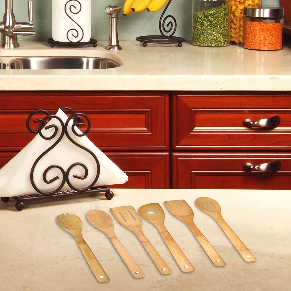 Home Basics 6-Piece Bamboo Kitchen Cooking Utensil Set