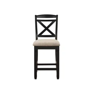 Homelegance Baywater Counter Height Chair in Black (Set of 2)