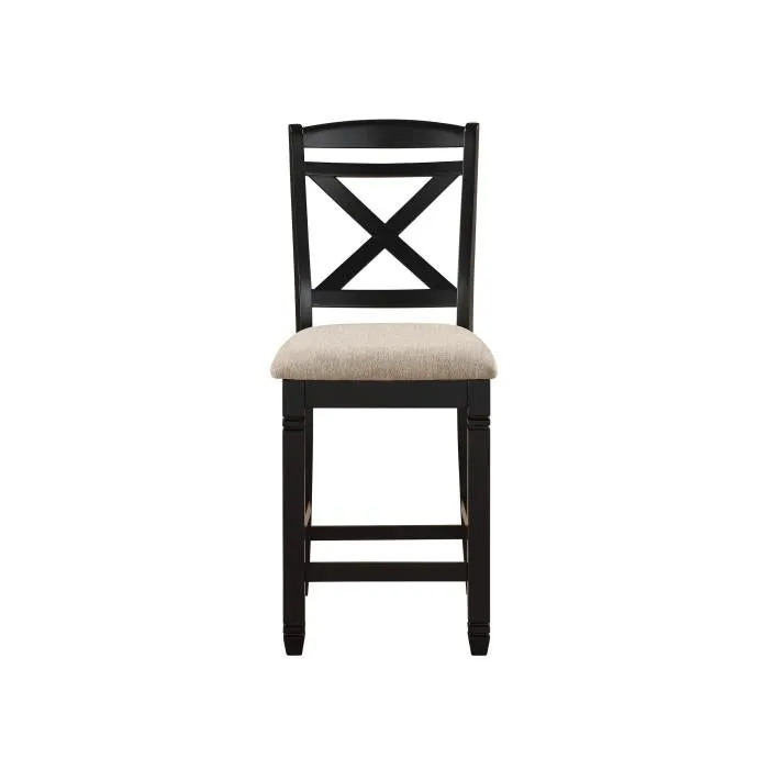 Homelegance Baywater Counter Height Chair in Black (Set of 2)